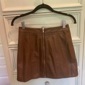 Camel faux leather skirt